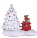 Christmas Tree with Sack Scene Plaster Statue Light Up