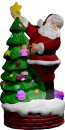 Santa with Christmas Tree Plaster Statue