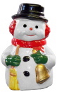 Snowman with Bell Plaster Statue