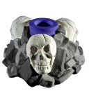 Three Skulls Plaster Candleholder