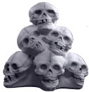 Skull Cluster Plaster Statue