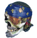 Eye Patch Skull Plaster Statue