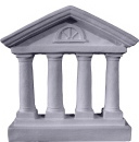 Roman Facade Four Column Plaster Statue