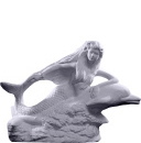 Mermaid on Dolphin Plaster Statue