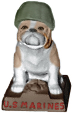 Marine Bulldog Plaster Statue