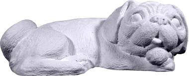 Pug Dog Plaster Statue