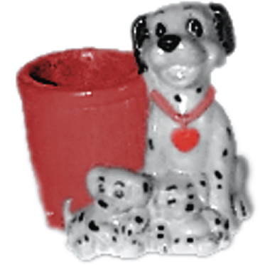 Dalmatian Family Plaster Pencil Holder