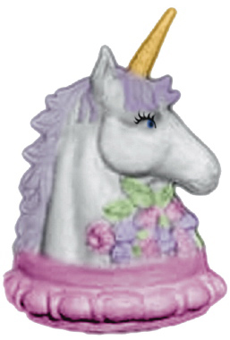 Unicorn Bust with Flowers Plaster Statue